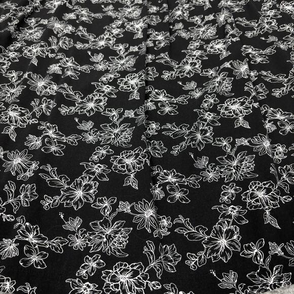 AVA VIV Top Black Tunic T-Shirt Short Sleeve Blouse Floral Print Back Detail - Picture 13 of 13